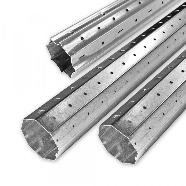 Achtkant-Stahlwellen-Set SW 60, bis 3,0 m, individ. kürzbar
