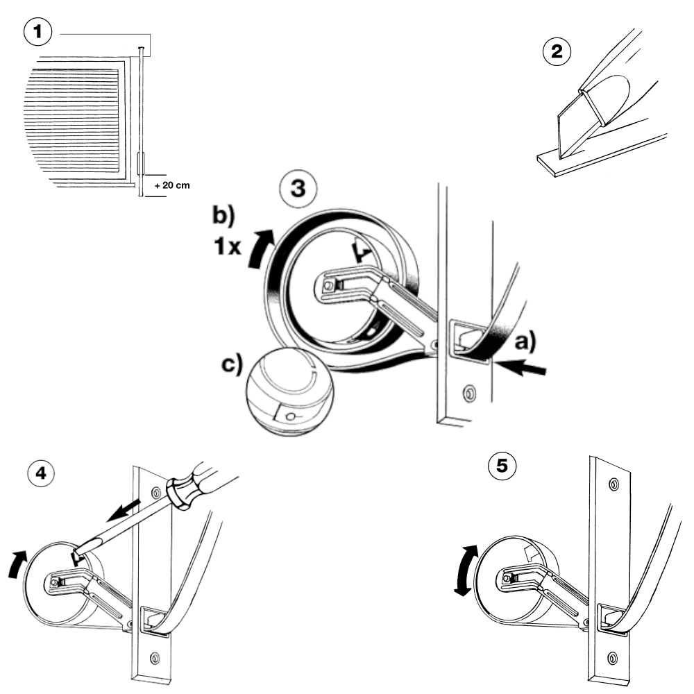 Montageprinzip Einlass-Gurtwickler – Federdose und Gurtführung