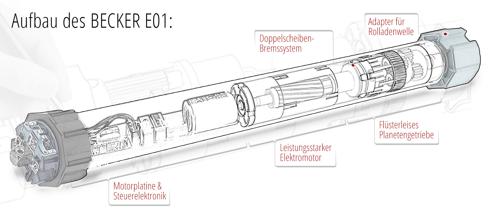 Aufbau BECKER E01 Rolladenmotor